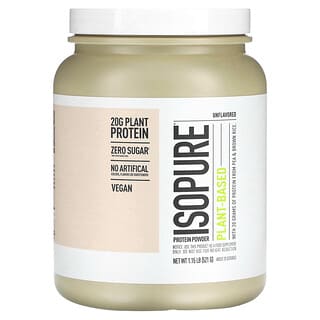 Isopure, Plant-Based Protein Powder, Unflavored, 1.15 lb (521 g)