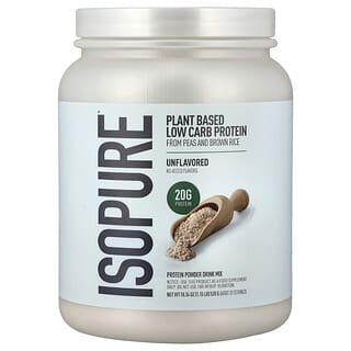 Isopure, Plant-Based Protein Powder, Unflavored, 1.15 lb (521 g)