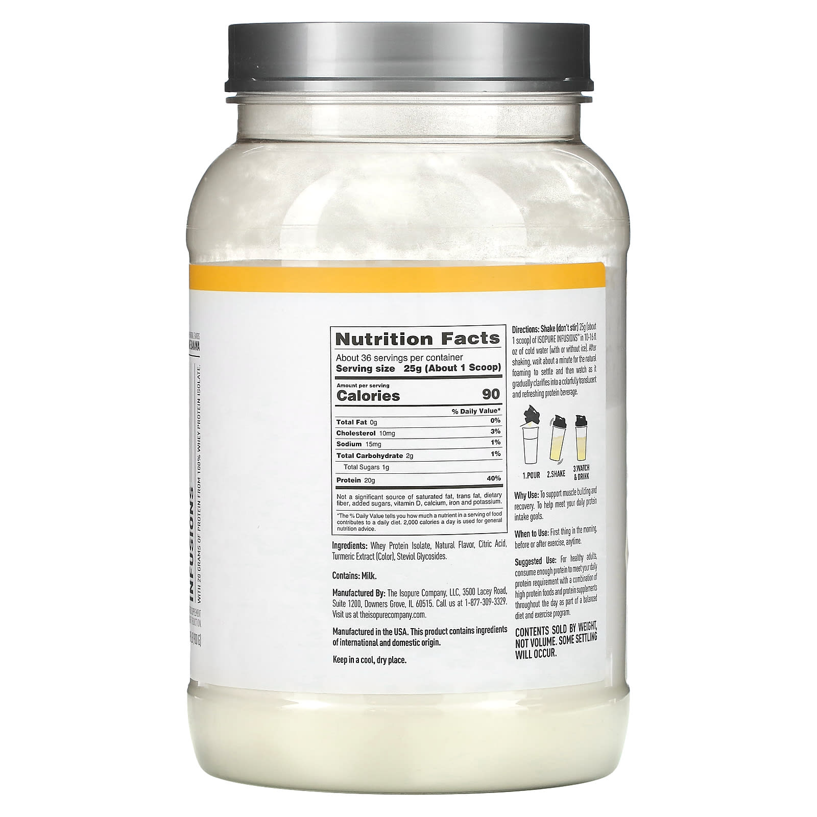 Isopure, Infusions Protein Powder, Pineapple Orange Banana, 1.98 Lb (900 G)