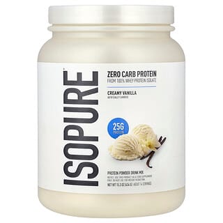 Isopure, Proteína en polvo sin carbohidratos, Vainilla cremosa, 434 g (15,3 oz)