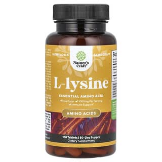 Nature's Craft, L-lisina, 1000 mg, 100 comprimidos (500 mg por cápsula)