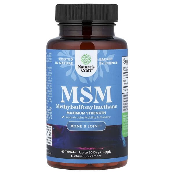 Nature's Craft, MSM, 1,000 mg, 60 Tablets — product photo 1