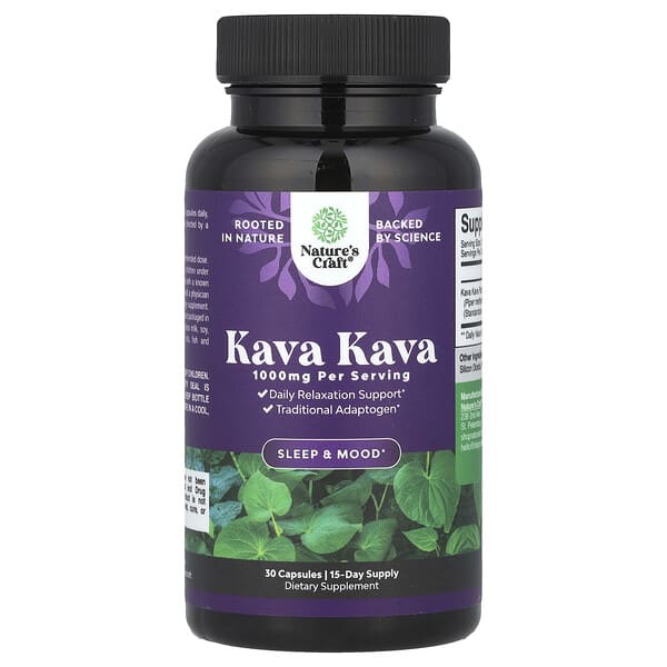 Nature's Craft, Kava Kava, 30 Capsules (500 mg per Capsule) — product photo 1