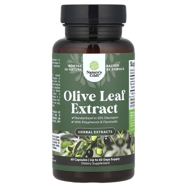 Olive Leaf Extract, 750 mg, 60 Capsules