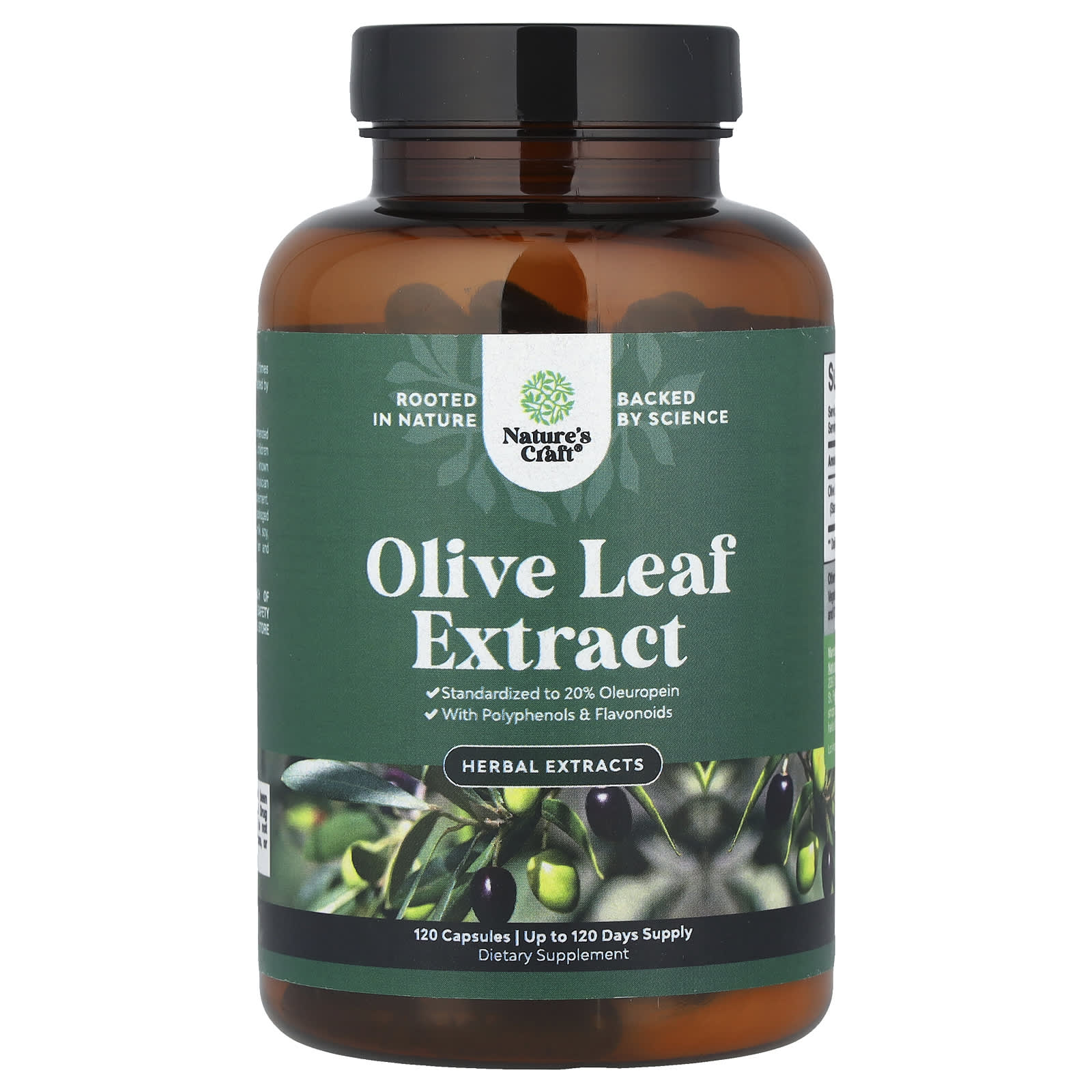 thumbnail image 2 of Herbadiet Olive Leaf Extract 120 Capsules - 20% Oleuropein 500mg - Antioxidant Immune Support - Vegan 2 of 5