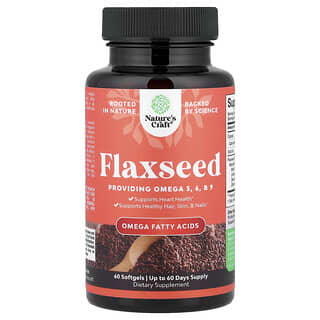 Nature's Craft, Flaxseed, 60 Softgels (1,000 mg per Softgel)