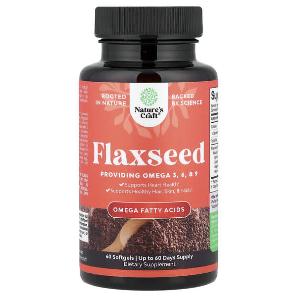 Nature's Craft, Flaxseed, 60 Softgels (1,000 mg per Softgel) — product photo 1
