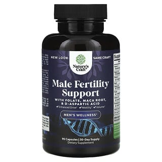 Nature's Craft, Men Support, средство для улучшения фертильности, 90 капсул