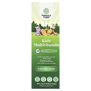 Nature's Craft, Suplemento multivitamínico para niños, Sin azúcar, Naranja, 60 ml