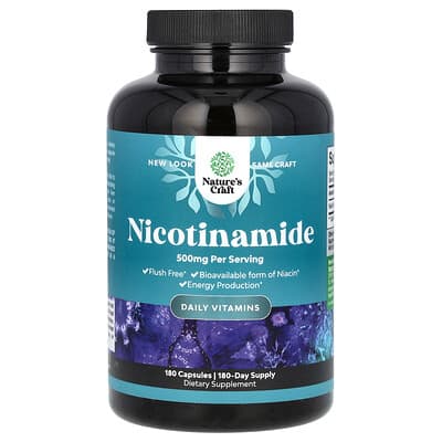 Nature's Craft, Niacinamide, 500 mg, 180 Capsules