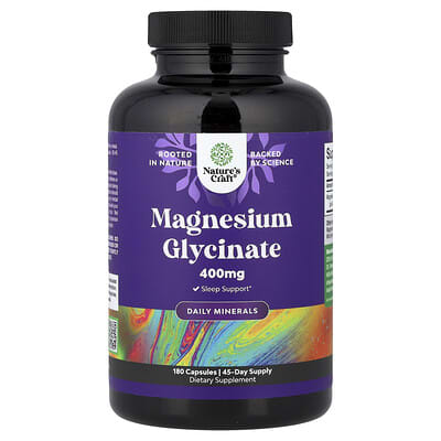 Nature's Craft, Magnesium Glycinate, 400 mg, 180 Capsules (100 mg per capsule)