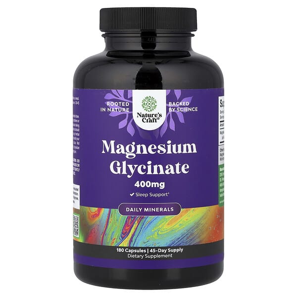 Nature's Craft, Glicinat de magneziu, 180 capsule (100 mg per capsulă)