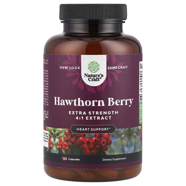 Nature's Craft Hawthorn Berry, 120 Capsules (665 mg per Capsule)