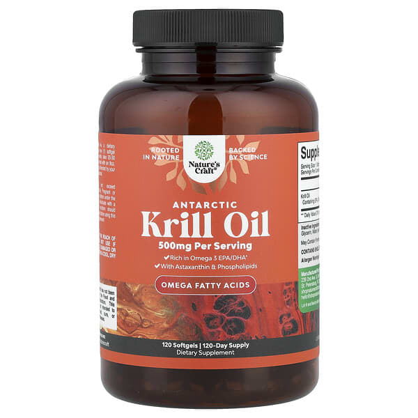 Nature's Craft, Antarctic Krill Oil, 500 mg, 120 Softgels — product photo 1