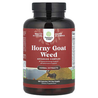 Nature's Craft, Horny Goat Weed, расширенный комплекс, 180 капсул