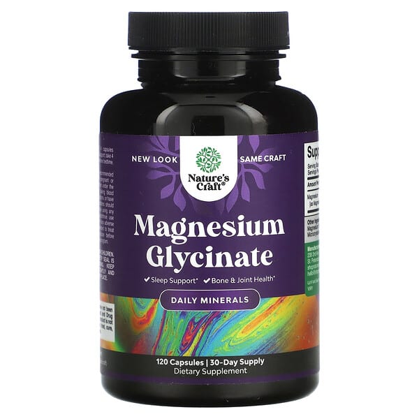 Magnesium Glycinate, 120 Capsules (100 mg per Capsule)