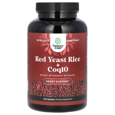 Nature's Craft, Red Yeast Rice + CoQ10, 240 Capsules