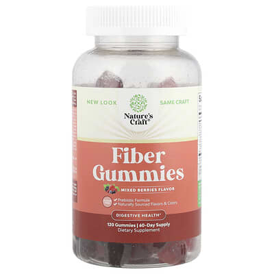 Nature's Craft, Fiber Gummies, Mixed Berries, 120 Gummies