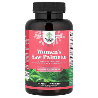 Nature's Craft, Bienestar de la mujer, Palma enana americana para mujeres, 90 cápsulas