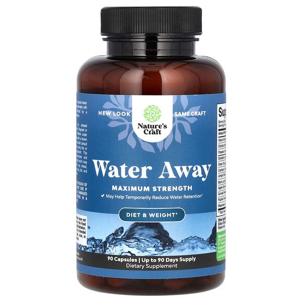Nature's Craft, Water Away, Maximum Strength , 90 Capsules