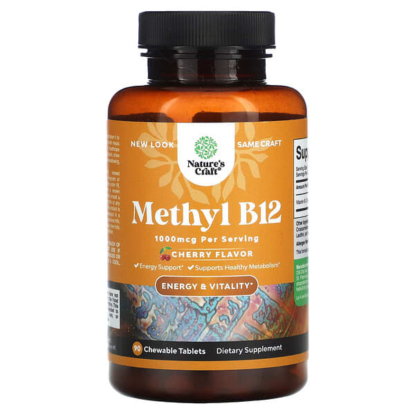 Nature's Craft Methyl B12, Cherry, 1,000 mcg, 90 Chewable Tablets