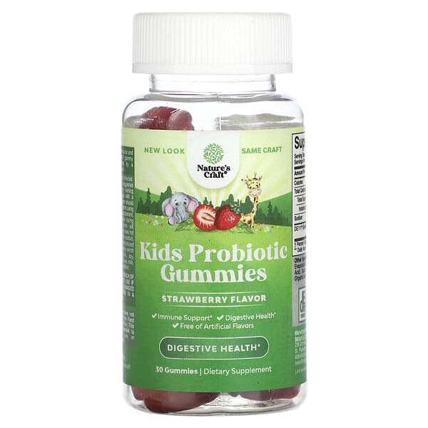 Kids Probiotic Gummies, Strawberry, 8.33 mg (2.5 Billion CFU), 30 Gummies