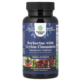Nature's Craft, Berberina com Canela do Ceilão, 60 Cápsulas
