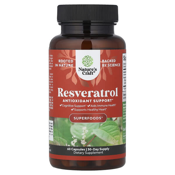 Nature's Craft, Resveratrol, 60 Capsules (600 mg per Capsule) — product photo 1