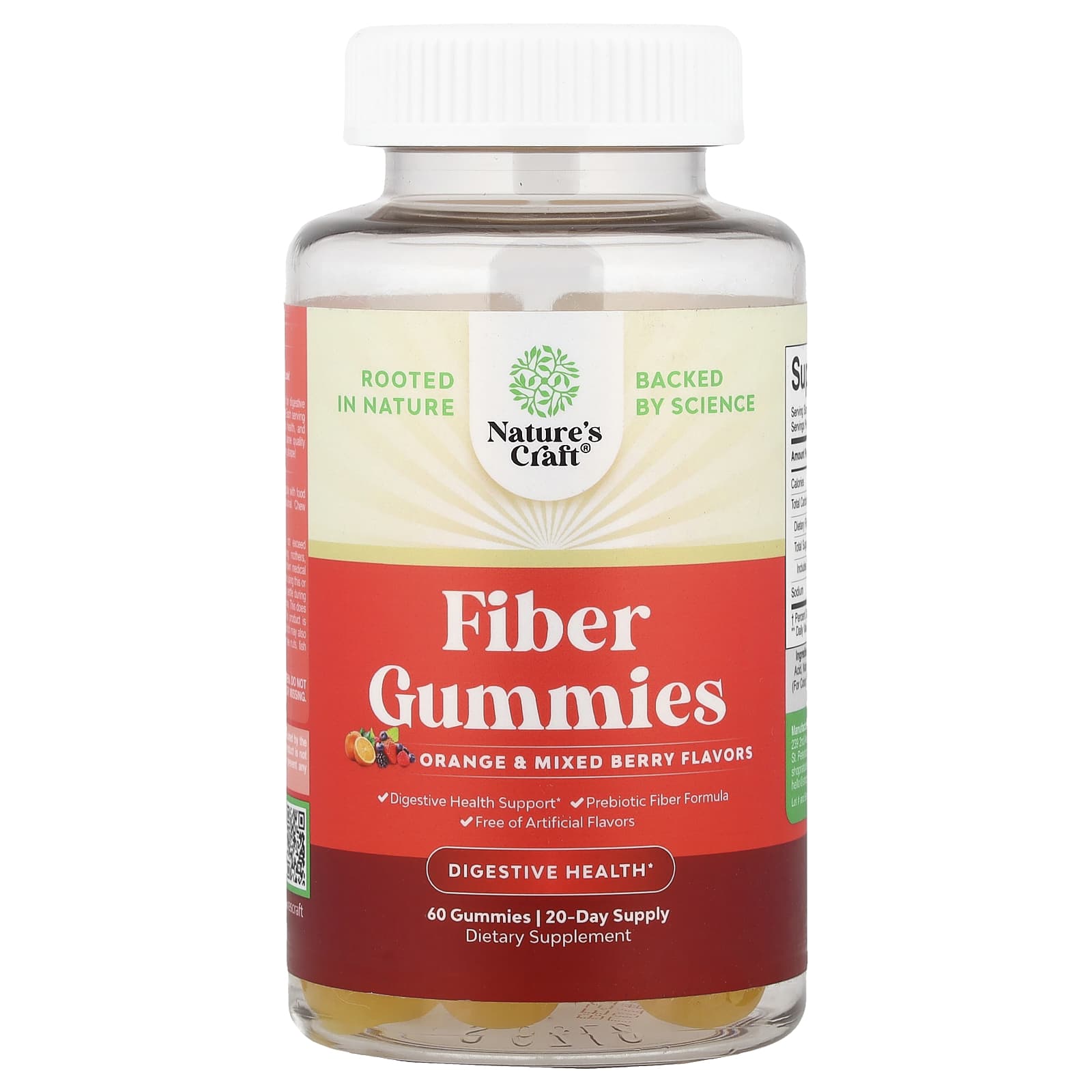 Nature's Craft Fiber Gummies – Orange & Mixed Berry – 60 gommes de Nature's Craft