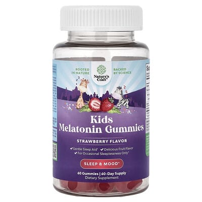 Nature's Craft, Children's Melatonin Gummies, Strawberry, 1 mg, 60 Gummies