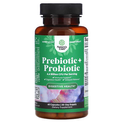 Nature's Craft, Prebiotics + Probiotics, 2.2 Billion CFU, 60 Capsules