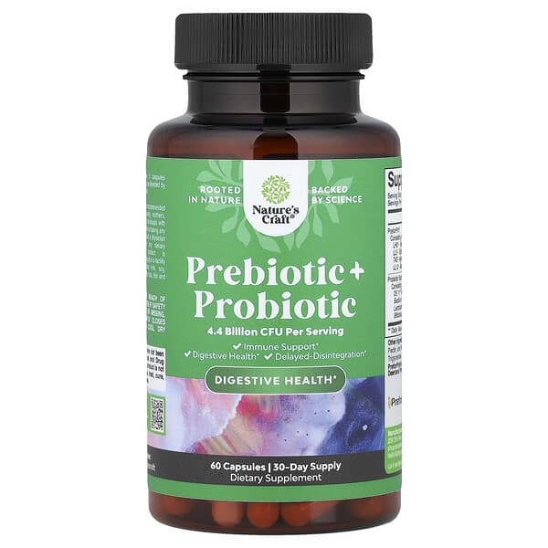 Nature's Craft, Prebiotic + Probiotic, 60 Capsules