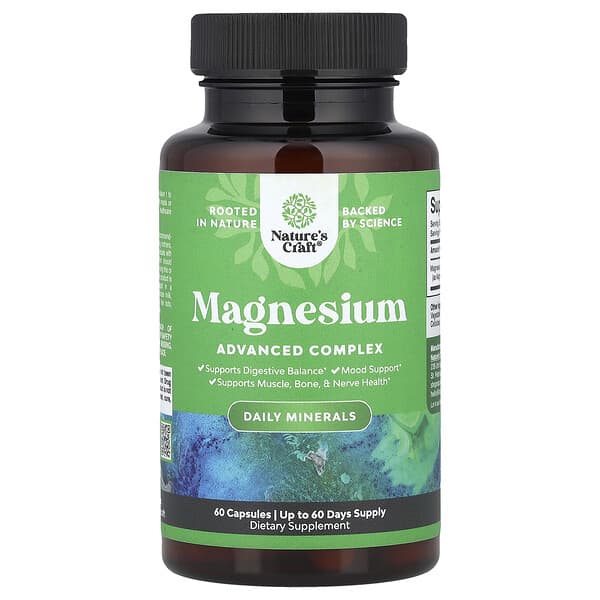 Nature's Craft, Magnesium Advanced Complex, 60 Capsules (500 mg per Capsule) — product photo 1