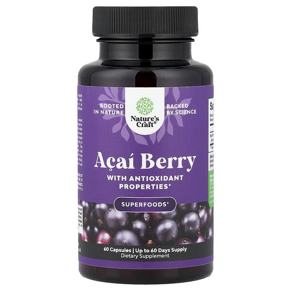 Nature's Craft, Acai Berry, 60 Capsules (600 mg per Capsule) — product photo 1