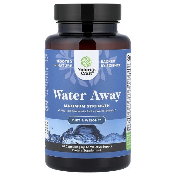 Water Away, Maximum Strength, 90 Capsules