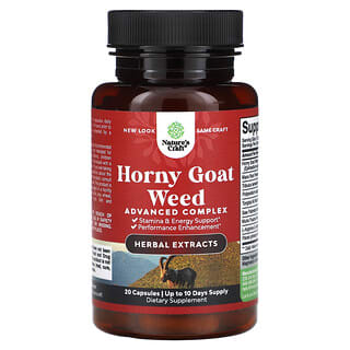 Nature's Craft, Horny Goat Weed, Complexe avancé, 20 capsules