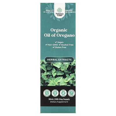 Nature's Craft, Organic Oregano Oil, Ethanol-Free, 34 mg, 30 ml