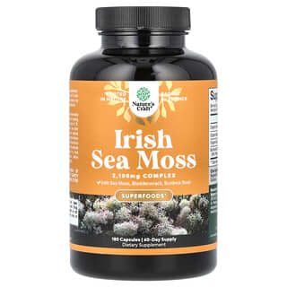 Nature's Craft, Ирландский морской мох, 2100 мг, 180 капсул (700 мг на капсулу)