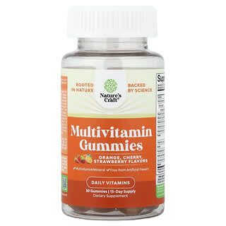 Nature's Craft, Multivitamin Gummies, Orange, Cherry, Strawberry, 30 Gummies