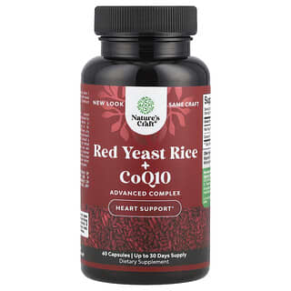 Nature's Craft, Levure de riz rouge + CoQ10, 60 capsules