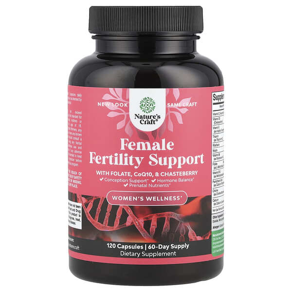 Women's Wellness, Female Fertility Support with Folate, CoQ10, & Chasteberry, 120 Capsules