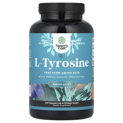 Nature's Craft, L-Tyrosine, 1000 mg, 240 Capsules (500 mg per capsule)