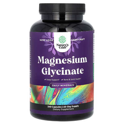 Nature's Craft, Magnesium Glycinate, 400 mg, 240 Capsules (100 mg per capsule)