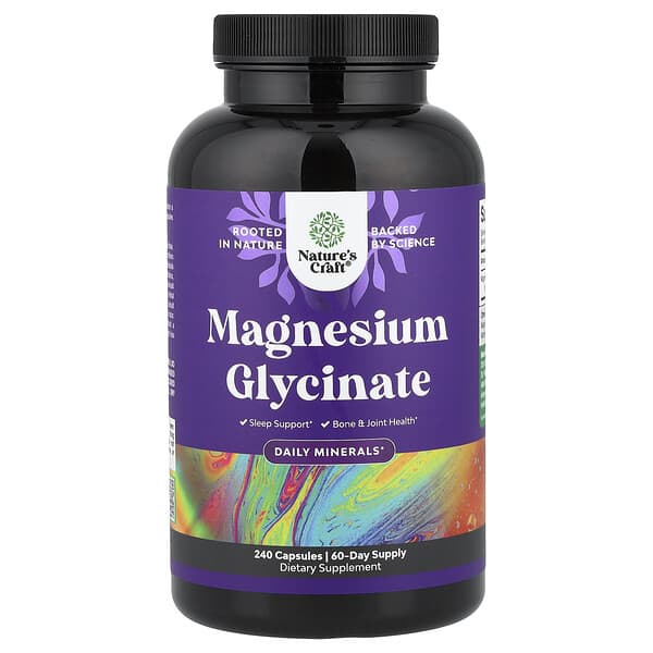 Nature's Craft, Magnesium Glycinate, 240 Capsules (100 mg per Capsule) — product photo 1