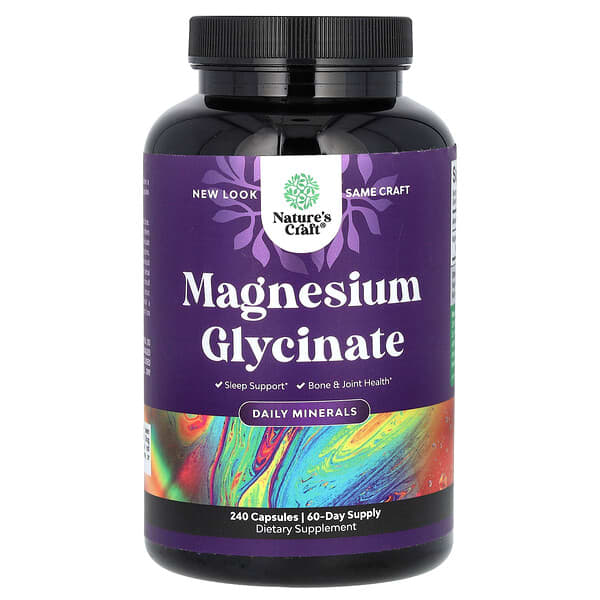 Magnesium Glycinate, 240 Capsules (100 mg per Capsule)