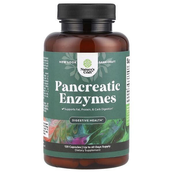 Nature's Craft Pancreatic Enzymes, 120 Capsules (325 mg per Capsule)