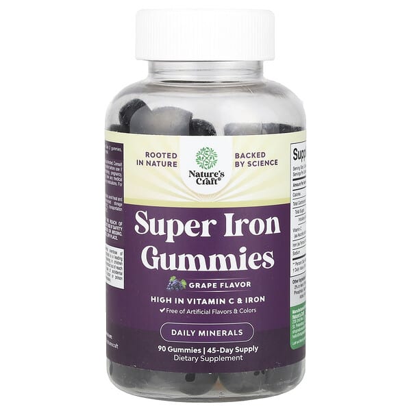 Super Iron Gummies, Grape, 90 Gummies