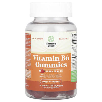 Nature's Craft, Vitamin B6 Gummies, Berry Flavor, 50 mg, 30 Gummies