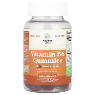 Nature's Craft, Vitamin B6 Gummies, Berry, 50 mg, 30 Gummies