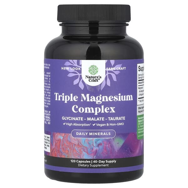 Triple Magnesium Complex, 120 Capsules (133 mg per Capsule)